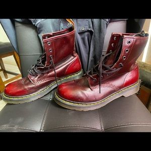 Vegan maroon Doc Martens